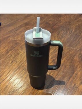 Stanley Matte Green Travel Tumbler with Mint Accents